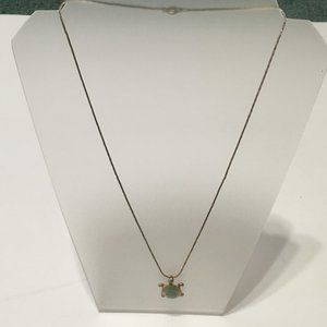 Vintage sea turtle pendant metal necklace